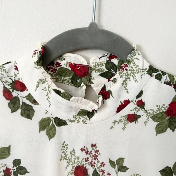 Reformation Jourdan Floral Mock Neck Mini Dress in Regency - Picture 5 of 11